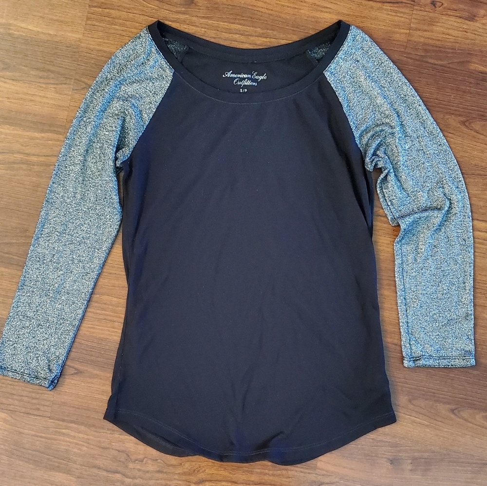 American Eagle Long Sleeve Shimmer Shirt